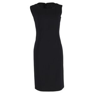 Max Mara Sleeveless Midi Shift Dress in Black Polyester